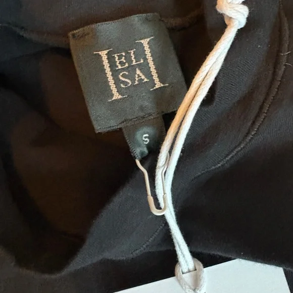 Helsa Dress Mini Black Sleeveless Casual Organic Cotton Jersey Small NWT - Picture 5 of 8